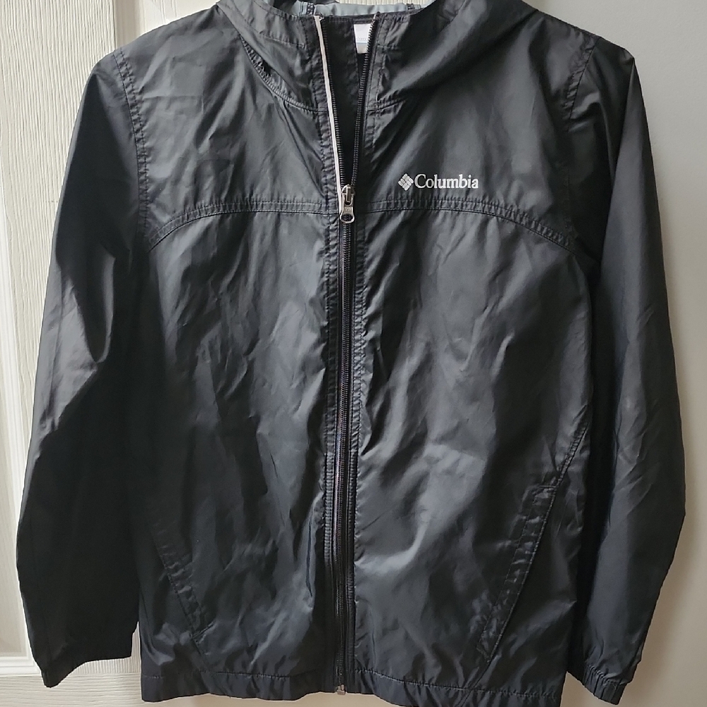 Columbia Kids Black Hooded Jacket - Size M (10-12)